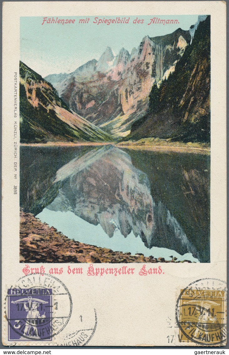 Schweiz: 1908-1939 Ca.: Lot Mit 74 Ganzsachen (inkl. 27 Bundesfeierkarten) Und 4 Herrlichen Ansichts - Collections