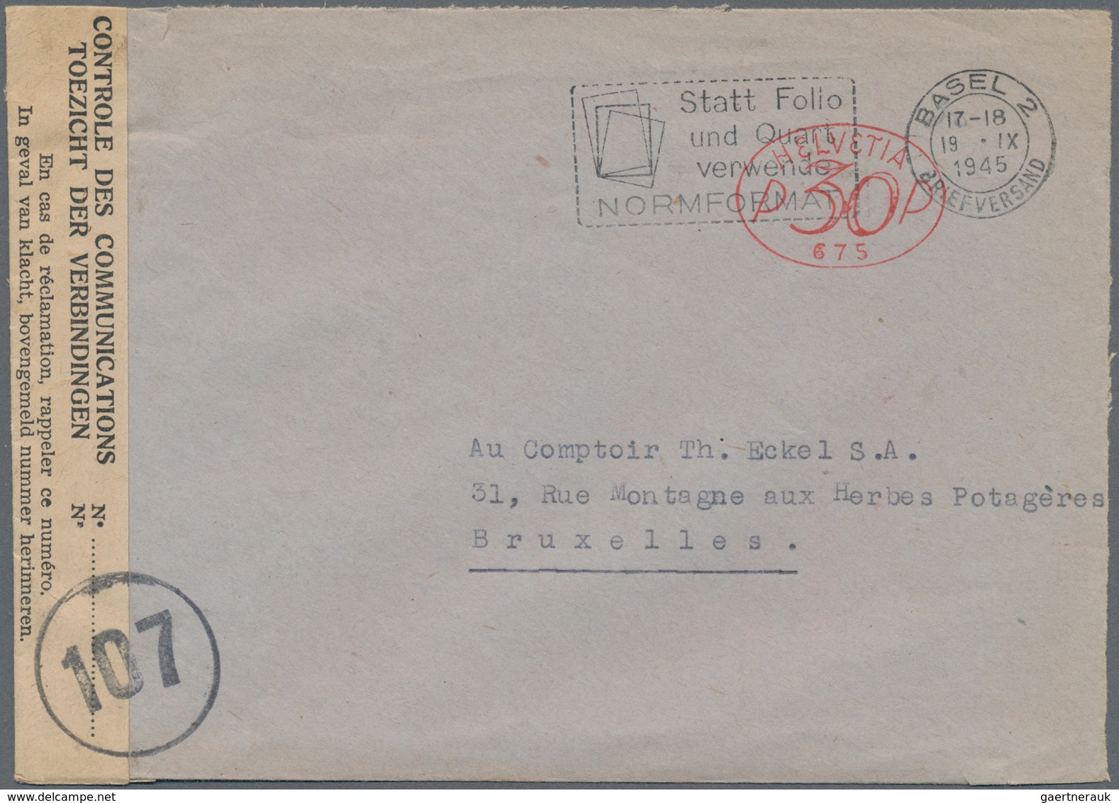 Schweiz: 1915/1950, Sammlungsbestand Von über 80 Zensur-Belegen Aus Der Schweiz Nach Deutschland, Eu - Lotes/Colecciones
