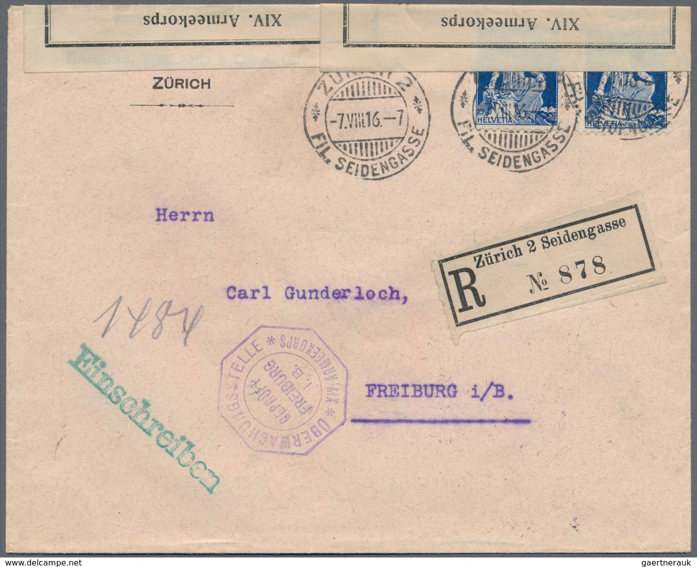 Schweiz: 1915/1950, Sammlungsbestand Von über 80 Zensur-Belegen Aus Der Schweiz Nach Deutschland, Eu - Collections