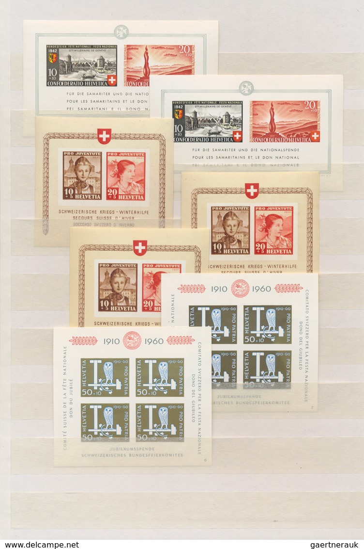 Schweiz: 1936/1971, Saubere Partie Von Blocks Sowie 4er-Blocks Mit Kompletten Ausgaben, Dabei Besser - Collections