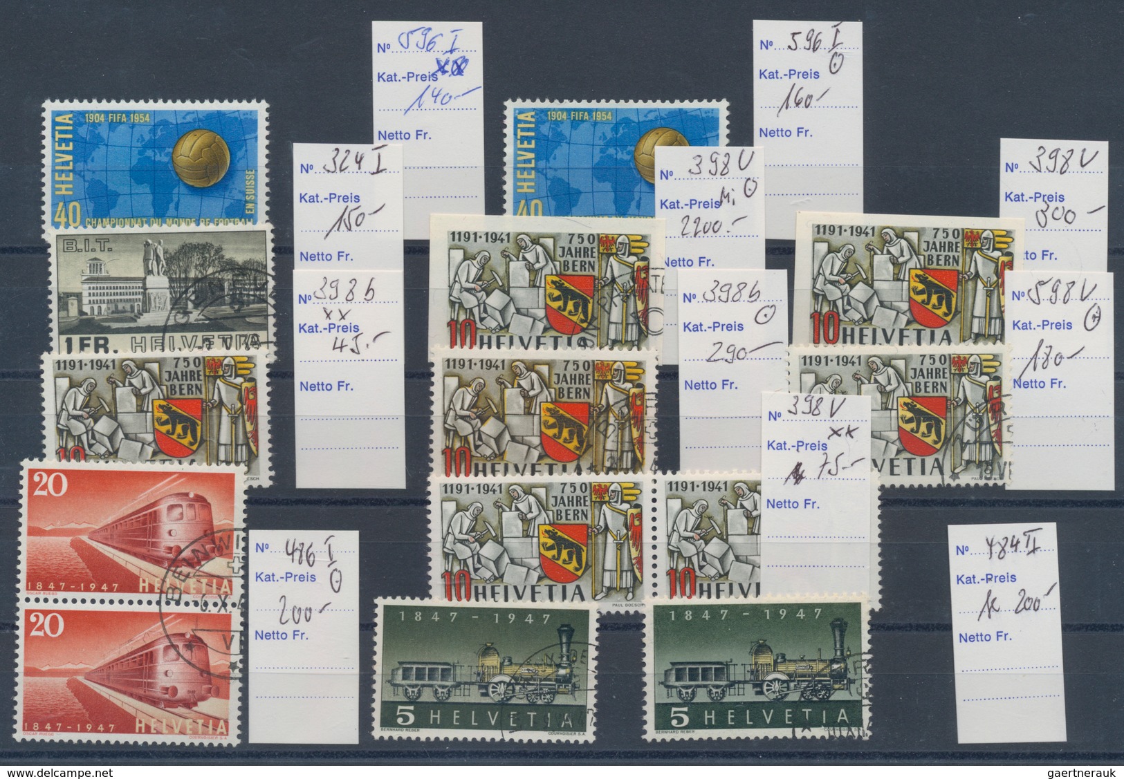 Schweiz: 1938/1954, Saubere Partie Von 17 Abarten, Dabei Apollo Mit Auge, 750 Jahre Bern Ungezähnt P - Collections