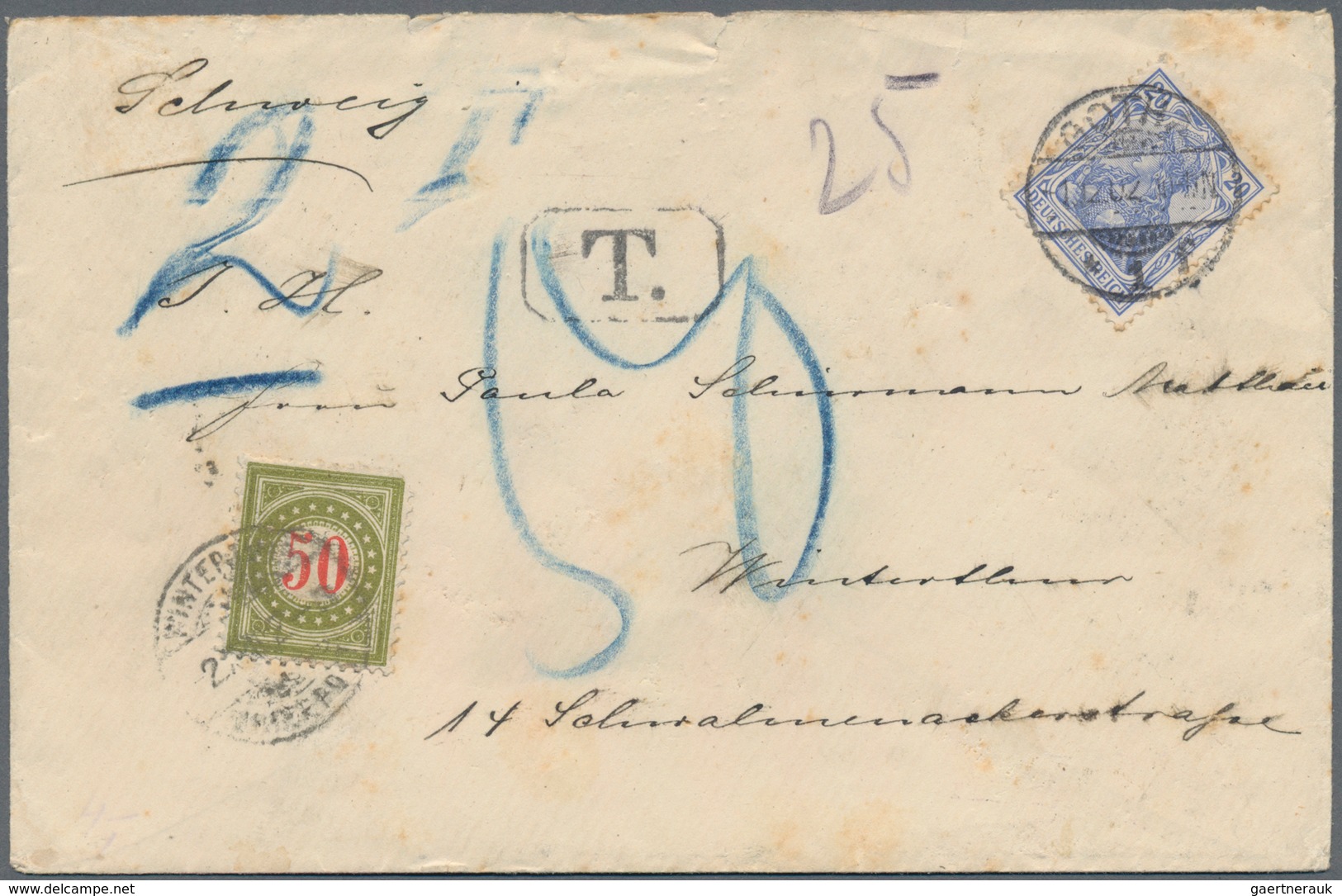 Schweiz - Portomarken: 1887/1932, Interessante Partie Mit Ca.40 Belegen, Zumeist Post Aus Deutschlan - Postage Due