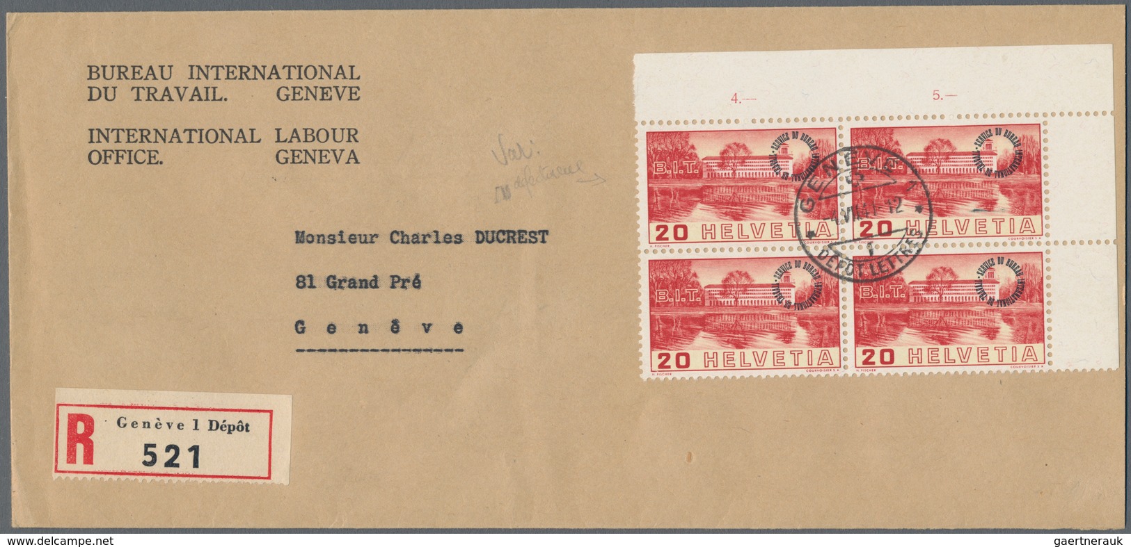 Schweiz - Internationale Organisationen: 1923-1956, Sammlung Von 22 Briefen Vom Völkerbund (SDN) Und - Andere & Zonder Classificatie