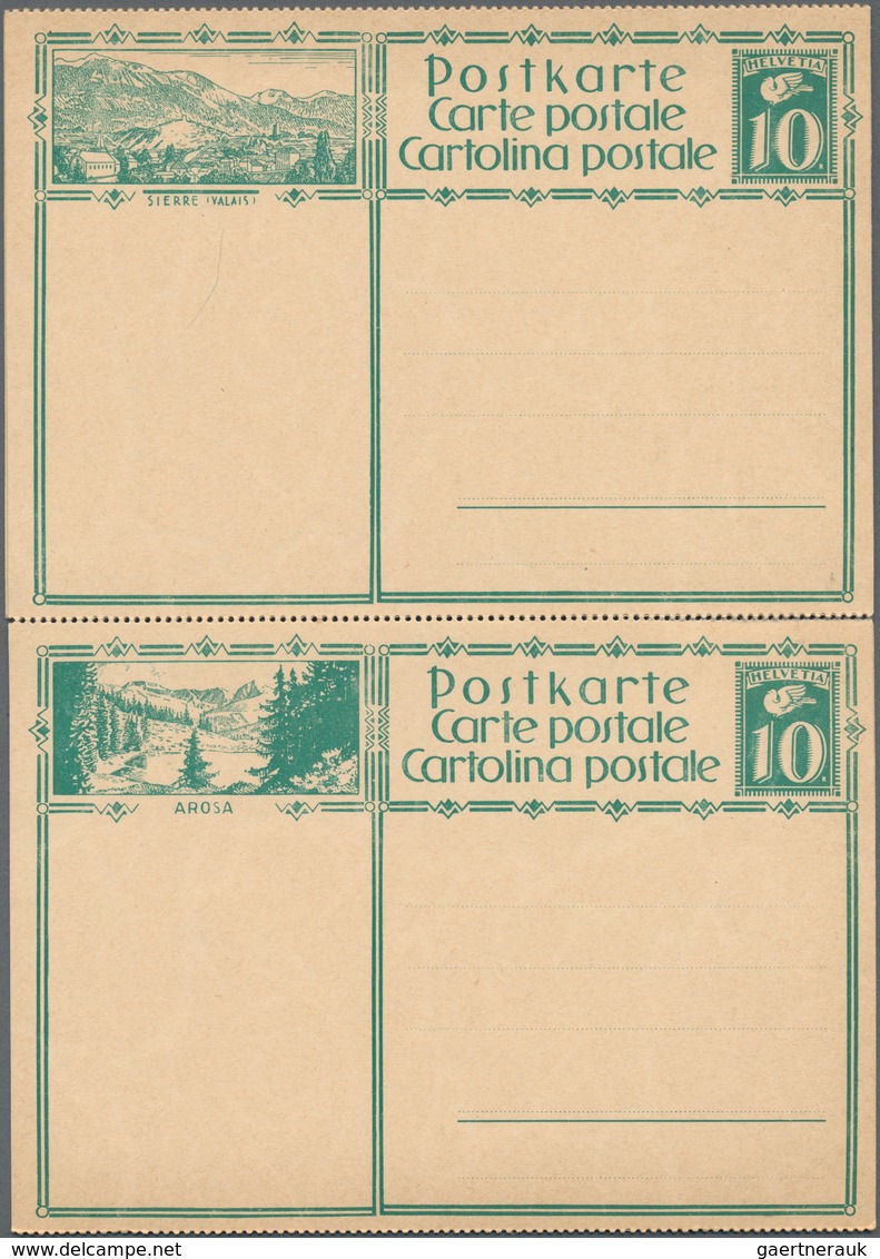 Schweiz - Ganzsachen: 1923/49 Sammlung Von Ca. 730 Verschiedenen Bildpostkarten In Ca. 25 Kompletten - Enteros Postales