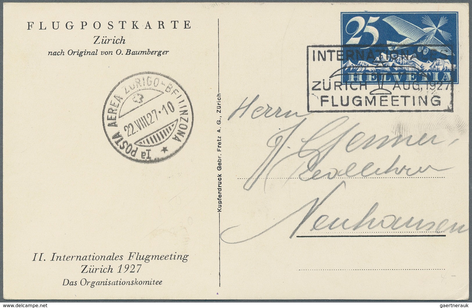 Schweiz - Ganzsachen: 1927/30 Ca. 44 Ganzsachen/Privatganzsachen Bundesfeierkarten Mit Diversen Flug - Interi Postali