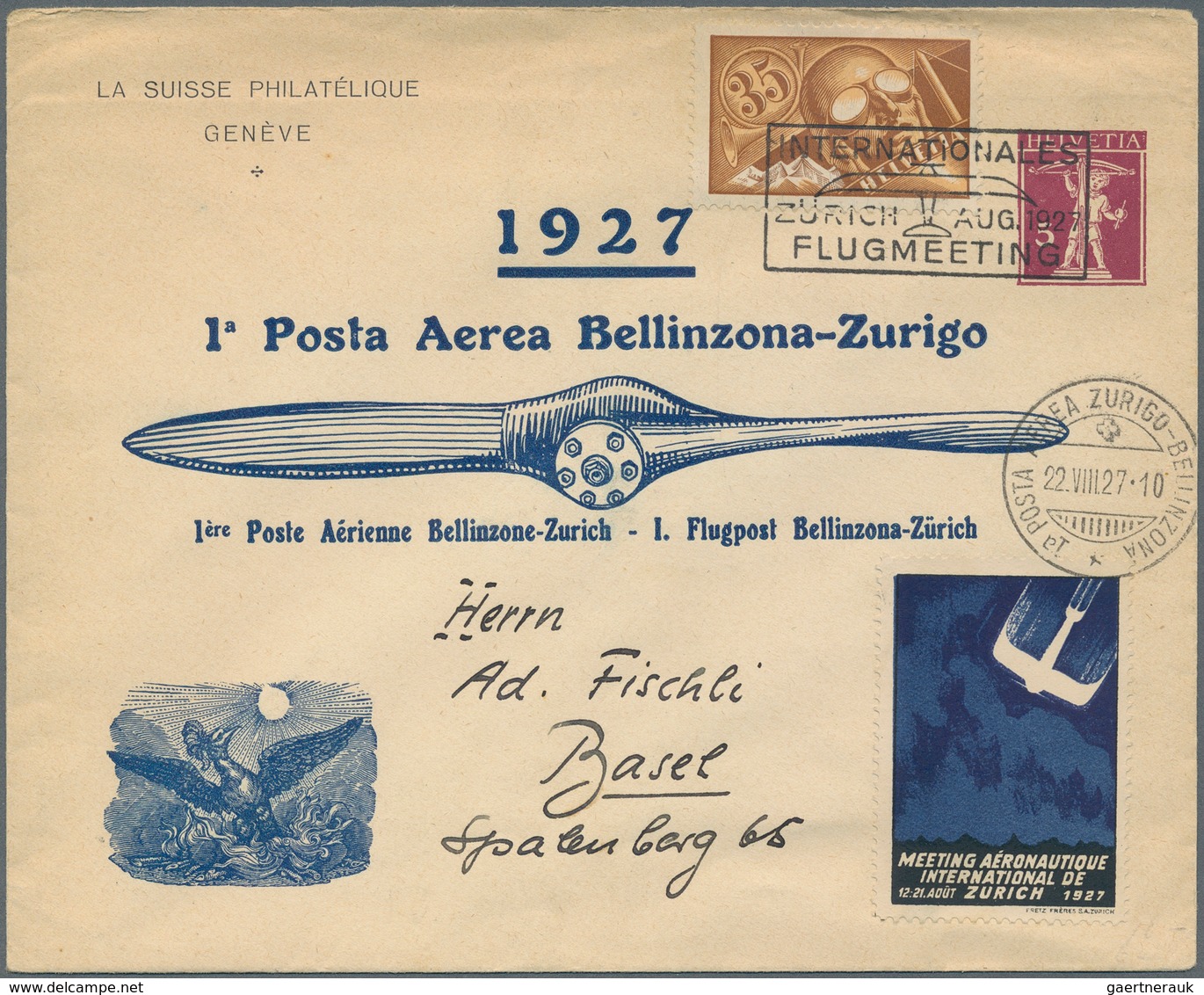 Schweiz - Ganzsachen: 1927/30 Ca. 44 Ganzsachen/Privatganzsachen Bundesfeierkarten Mit Diversen Flug - Postwaardestukken