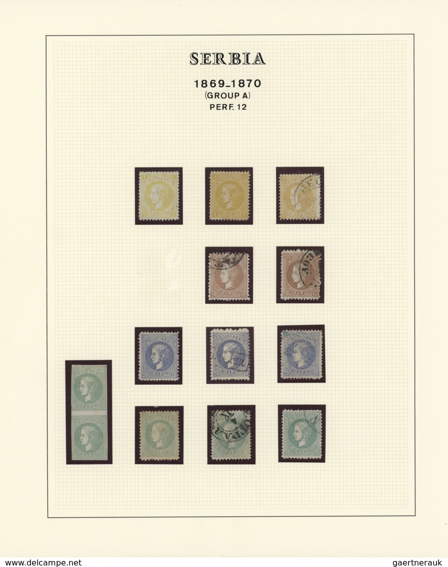 Serbien: 1869/1870, Milan IV. 1st Issue, Specialised Collection Of Apprx. 92 Stamps Of All Eight Den - Serbien