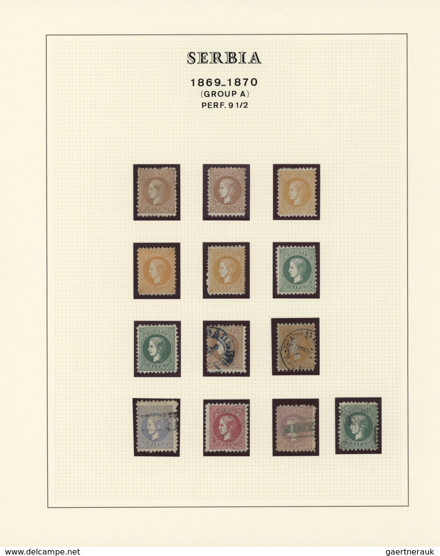 Serbien: 1869/1870, Milan IV. 1st Issue, Specialised Collection Of Apprx. 92 Stamps Of All Eight Den - Serbia