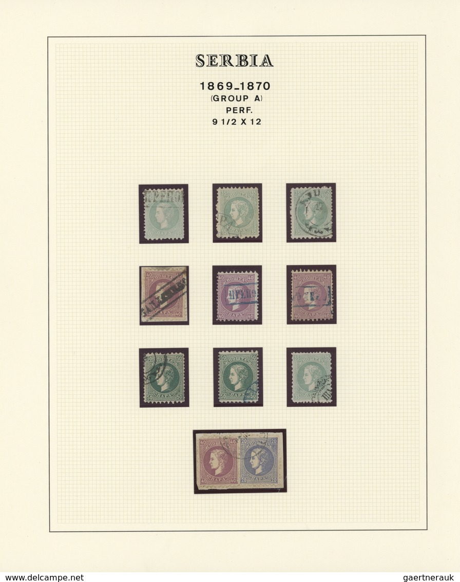 Serbien: 1869/1870, Milan IV. 1st Issue, Specialised Collection Of Apprx. 92 Stamps Of All Eight Den - Serbie