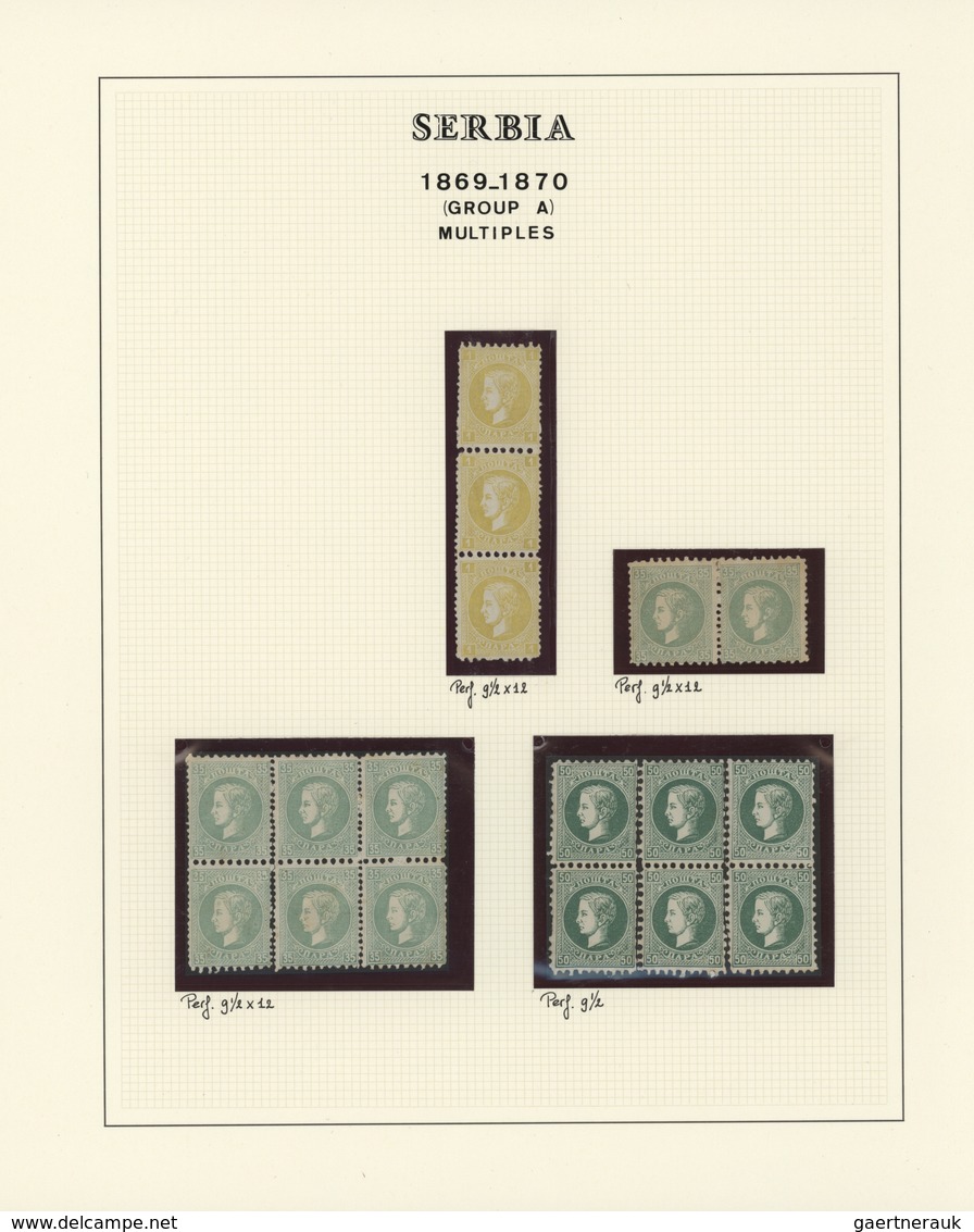 Serbien: 1869/1870, Milan IV. 1st Issue, Specialised Collection Of Apprx. 92 Stamps Of All Eight Den - Serbia