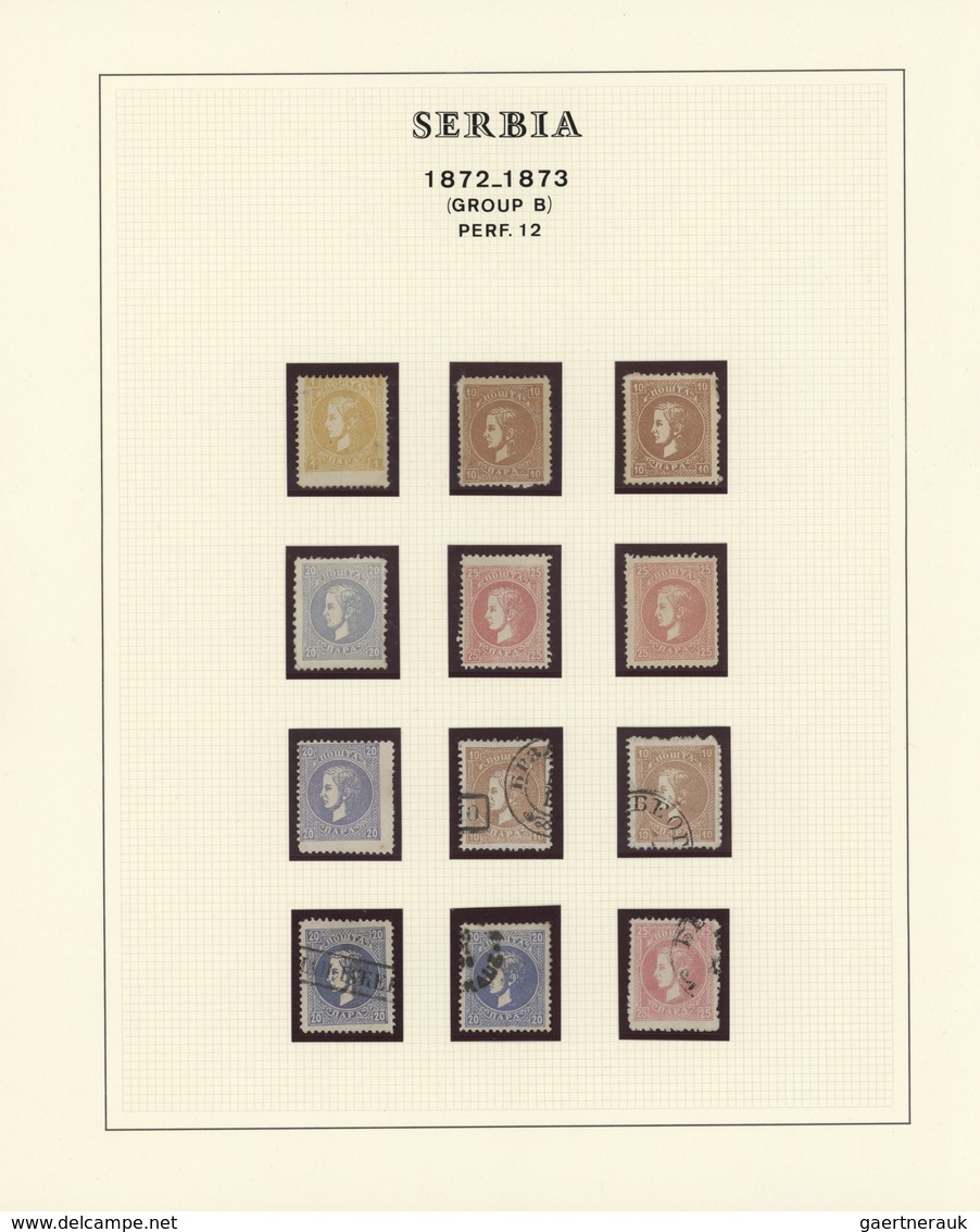 Serbien: 1872/1876, Milan IV. 2nd/3rd Issue, Specialised Collection Of Apprx. 62 Stamps Of All Four - Serbia