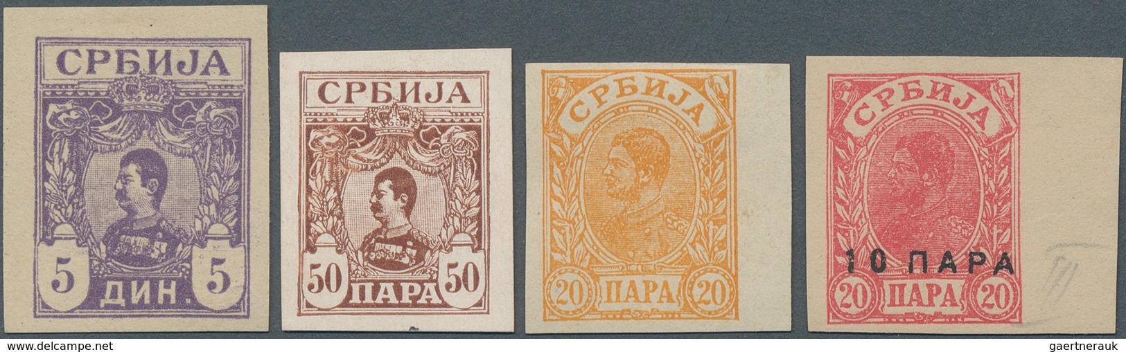 Serbien: 1894/1903, Definitives "Alexander", Specialised Assortment Of 68 Stamps Incl. Better Perfs, - Serbia