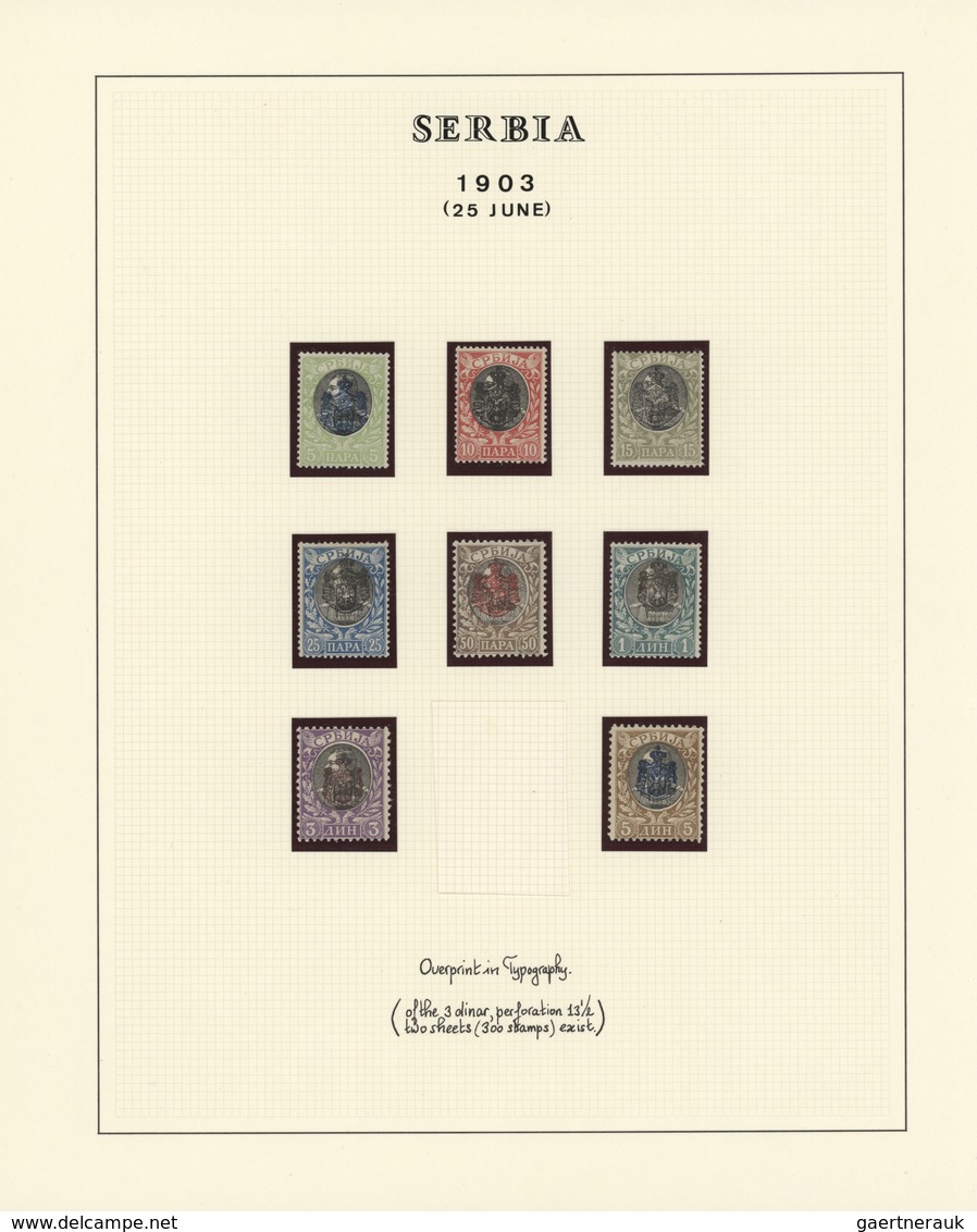 Serbien: 1903, Mourning Issue, Specialised Collection Of Apprx. 94 Stamps On Written Up Album Pages, - Serbia
