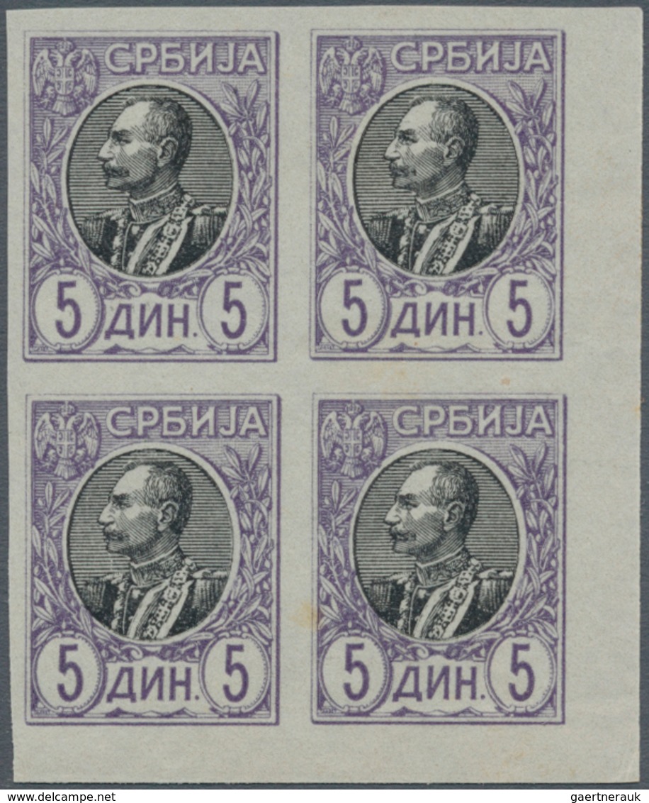 Serbien: 1904/1905, Centenary And Definitives "Peter", Specialised Assortment Of Apprx. 89 Stamps In - Serbie