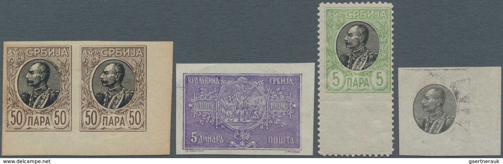 Serbien: 1904/1905, Centenary And Definitives "Peter", Specialised Assortment Of Apprx. 89 Stamps In - Serbie