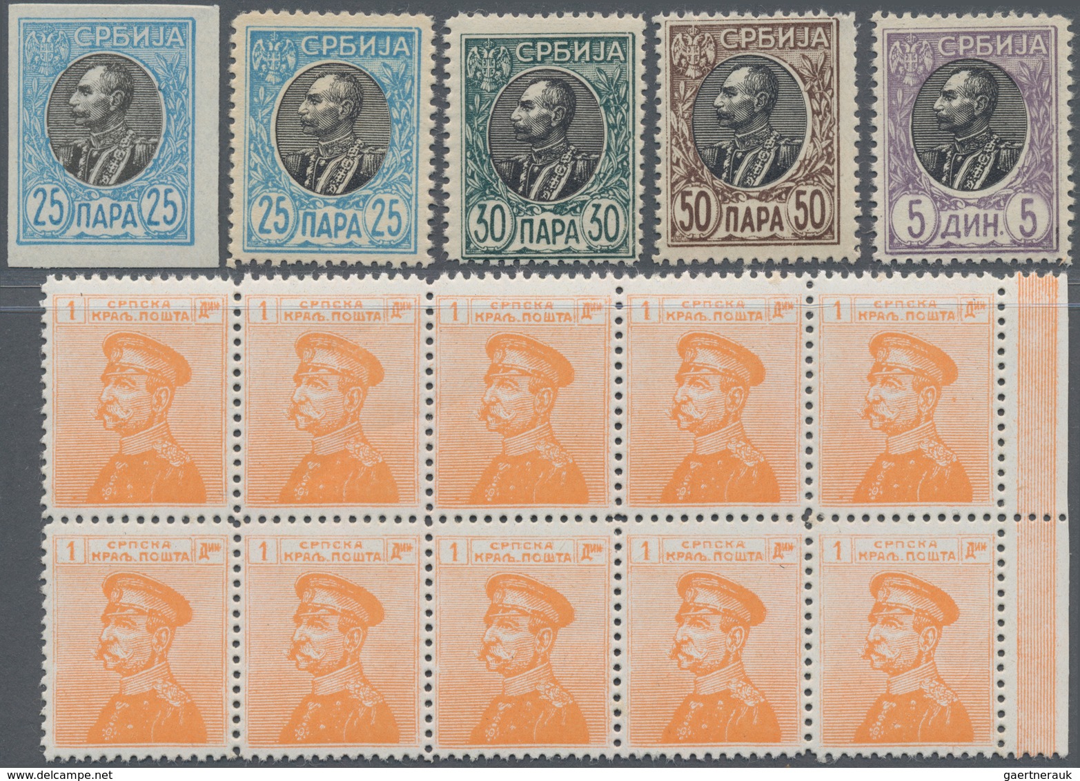 Serbien: 1905/1914 (ca.), Duplicates On Nine Large Stockcards With A Few Values Only But Mostly In L - Serbia