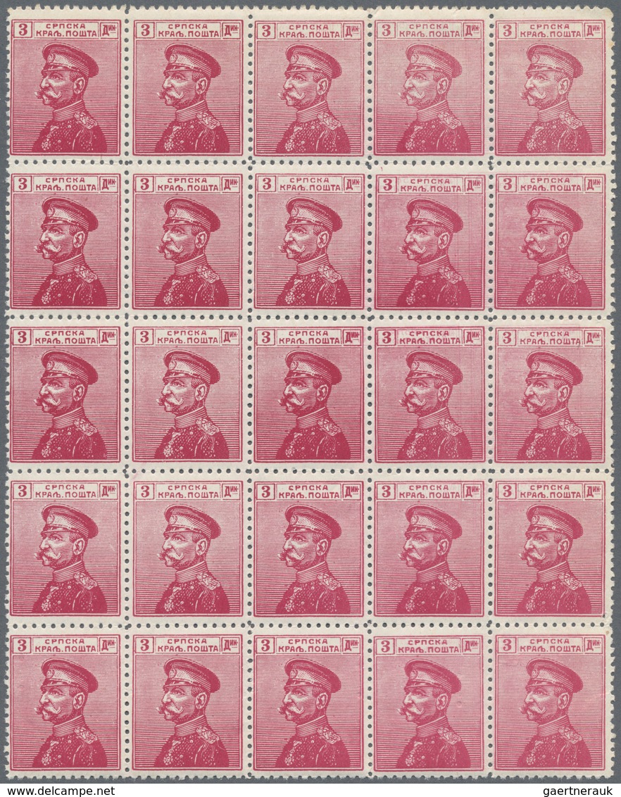 Serbien: 1905/1914 (ca.), Duplicates On Nine Large Stockcards With A Few Values Only But Mostly In L - Serbie