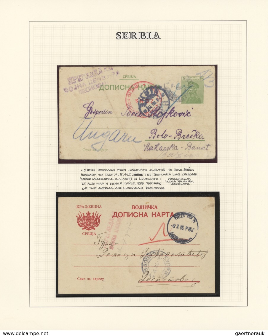 Serbien - Besonderheiten: 1914/1918, WWI, Collection Of Ten Cards Incl. Field Post And POW Mail, In - Serbia