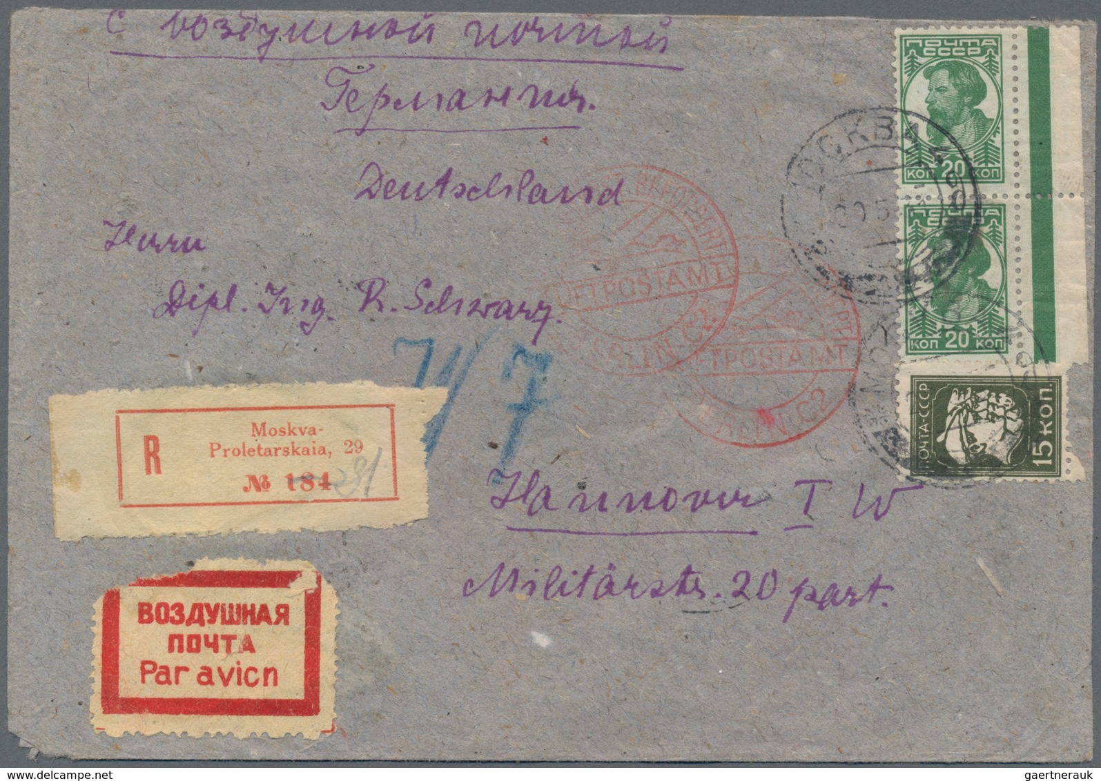 Sowjetunion: 1903/1961, assortment of apprx. 95 covers/cards, showing a nice range of interesting fr