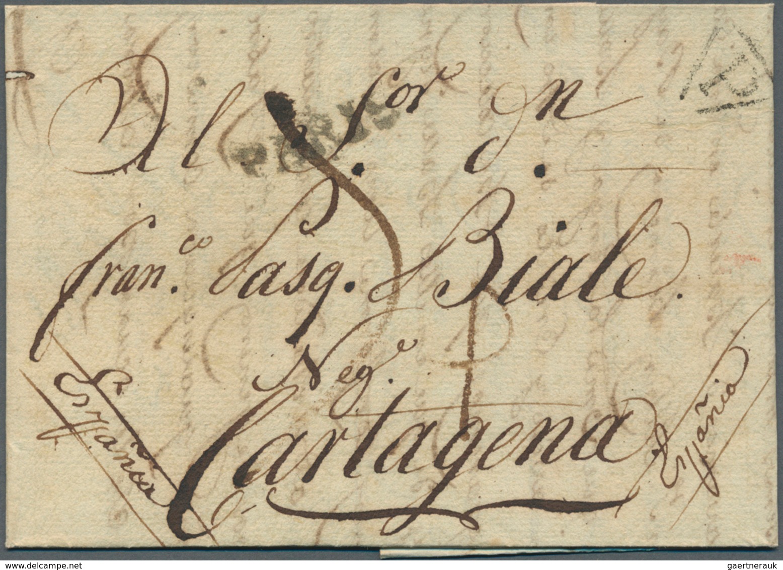 Spanien: 1789/1880, Very Interesting Lot Of Ca. 35 Folded Letters Without Stamps (international Post - Covers & Documents