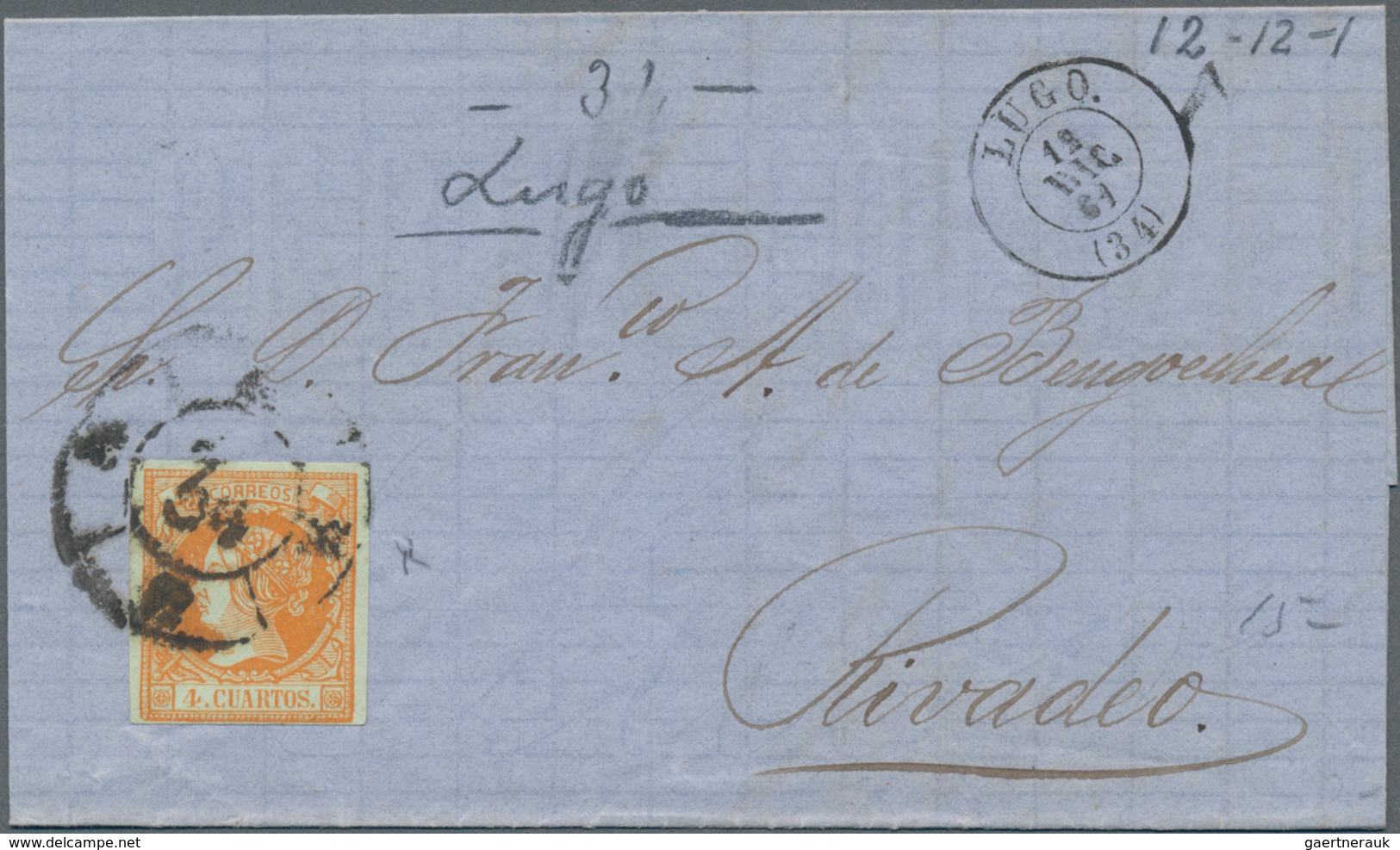 Spanien: 1846/82, Mostly Folded Letters (appr. 210) Almost Exclusively Used Inland Inc. Prephilateli - Covers & Documents