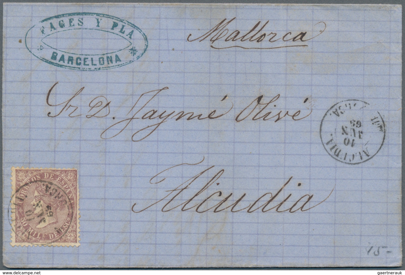 Spanien: 1846/82, Mostly Folded Letters (appr. 210) Almost Exclusively Used Inland Inc. Prephilateli - Covers & Documents