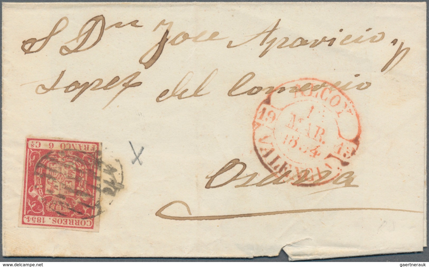 Spanien: 1846/82, mostly folded letters (appr. 210) almost exclusively used inland inc. prephilateli