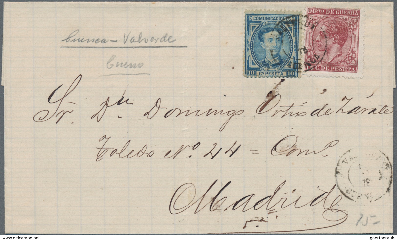 Spanien: 1846/82, mostly folded letters (appr. 210) almost exclusively used inland inc. prephilateli