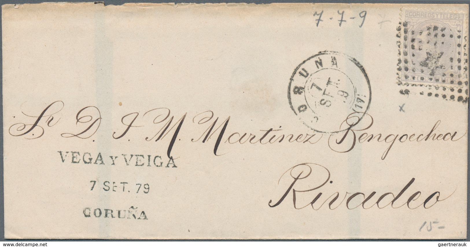 Spanien: 1846/82, mostly folded letters (appr. 210) almost exclusively used inland inc. prephilateli