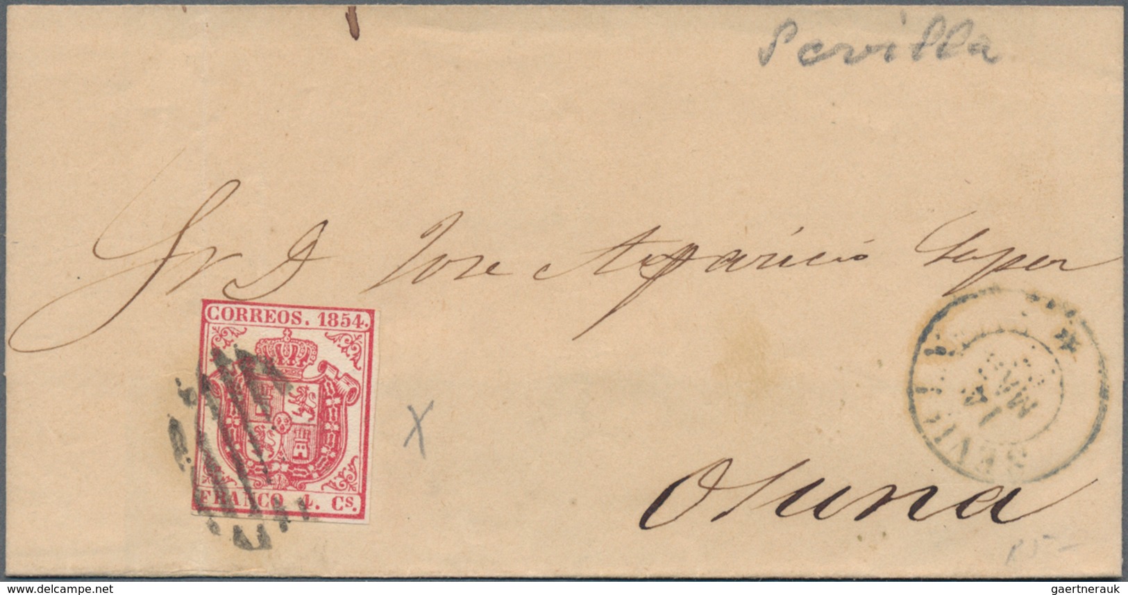 Spanien: 1846/82, mostly folded letters (appr. 210) almost exclusively used inland inc. prephilateli