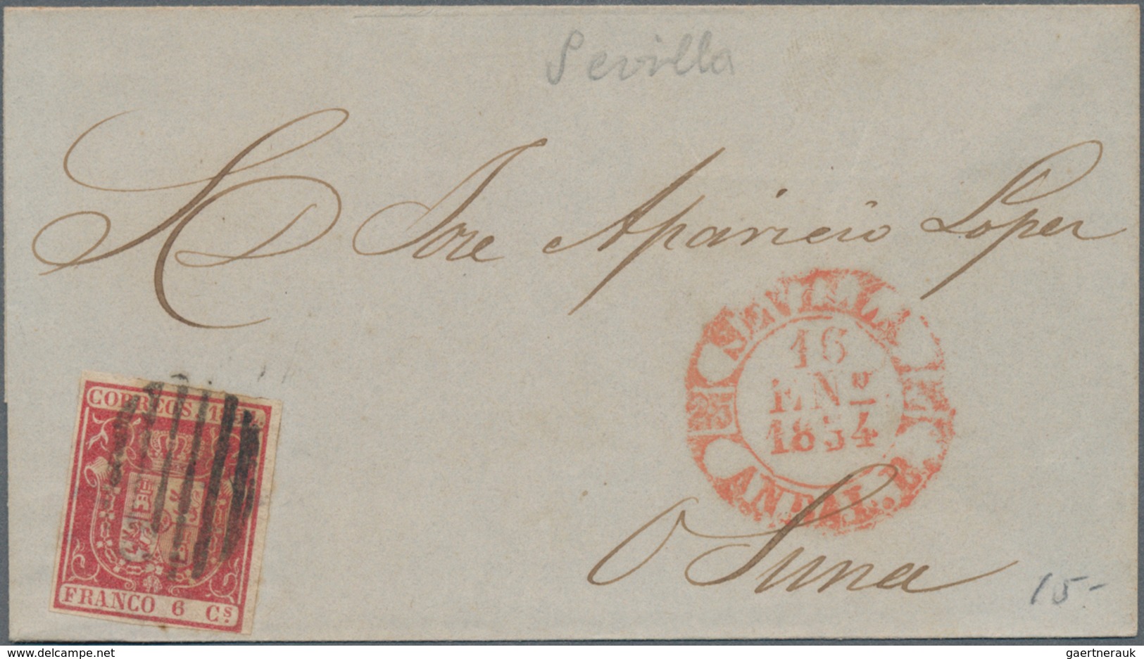 Spanien: 1846/82, mostly folded letters (appr. 210) almost exclusively used inland inc. prephilateli