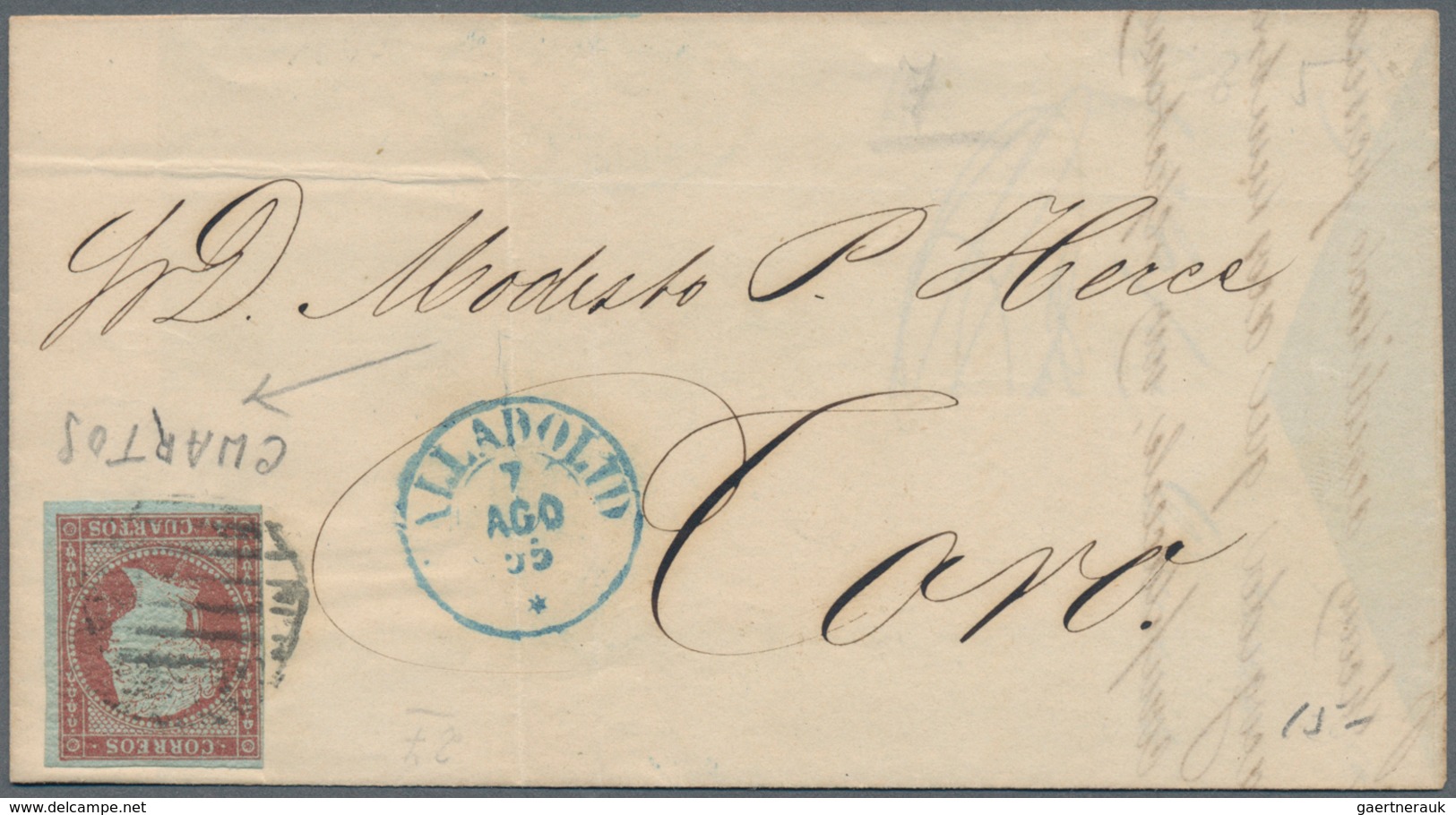 Spanien: 1846/82, mostly folded letters (appr. 210) almost exclusively used inland inc. prephilateli