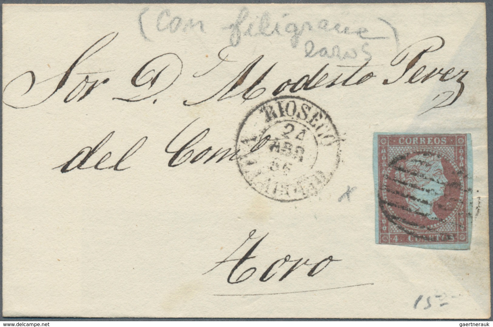 Spanien: 1846/82, mostly folded letters (appr. 210) almost exclusively used inland inc. prephilateli