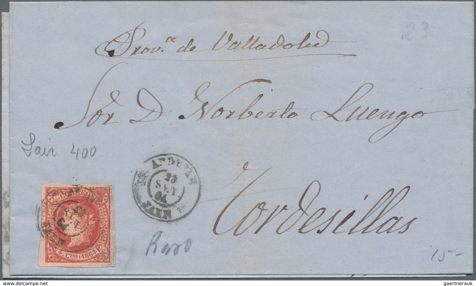 Spanien: 1846/82, mostly folded letters (appr. 210) almost exclusively used inland inc. prephilateli