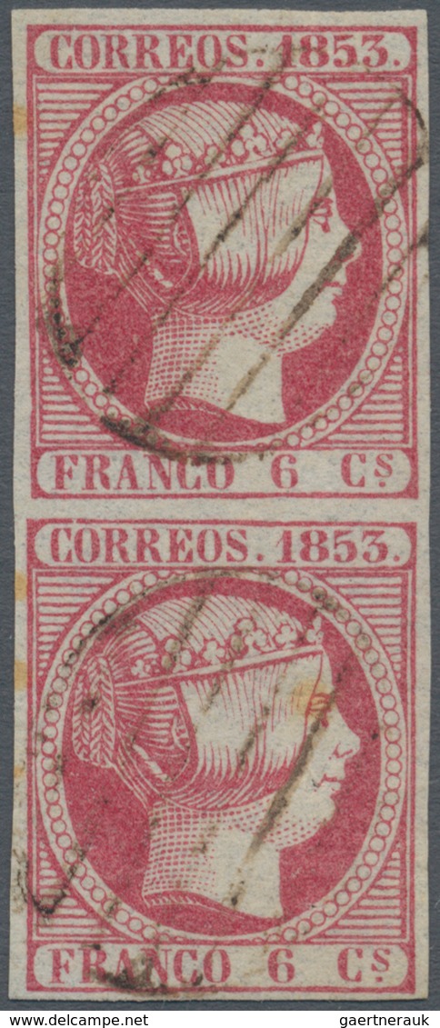 Spanien: 1850/1854, Lot Of 27 Classic Stamps Incl. Some Pairs, Nice Range Of Postmarks, Attractive P - Covers & Documents