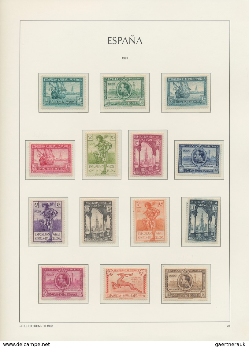 Spanien: 1850/1950, Mint And Used Collection In Two Lighthouse Albums, Sligthly Varied But Mainly Go - Cartas & Documentos