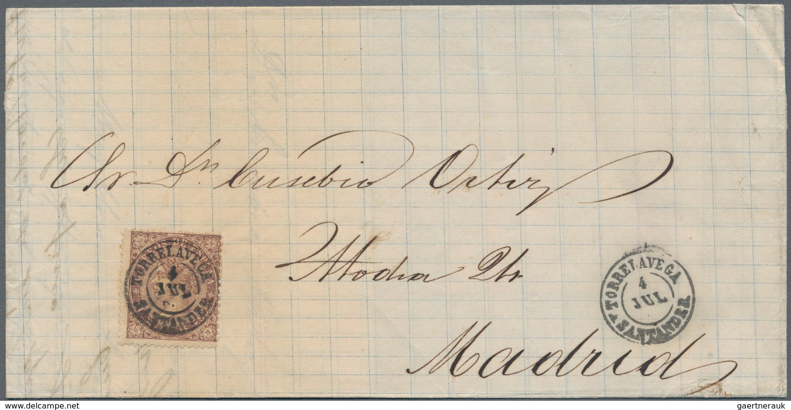 Spanien: 1857/1872, 24 Domestic Letters, All Franked And In Clean Condition. - Brieven En Documenten