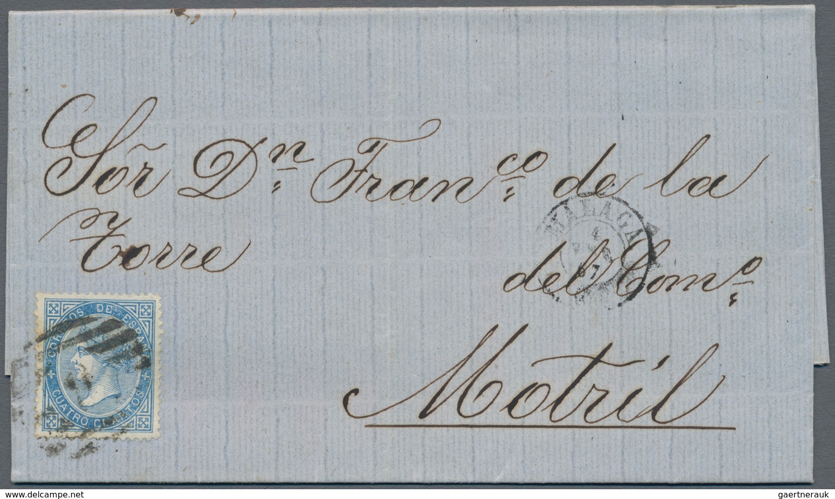 Spanien: 1857/1875, 37 Domestic Letters, All Franked And In Clean Condition. - Cartas & Documentos