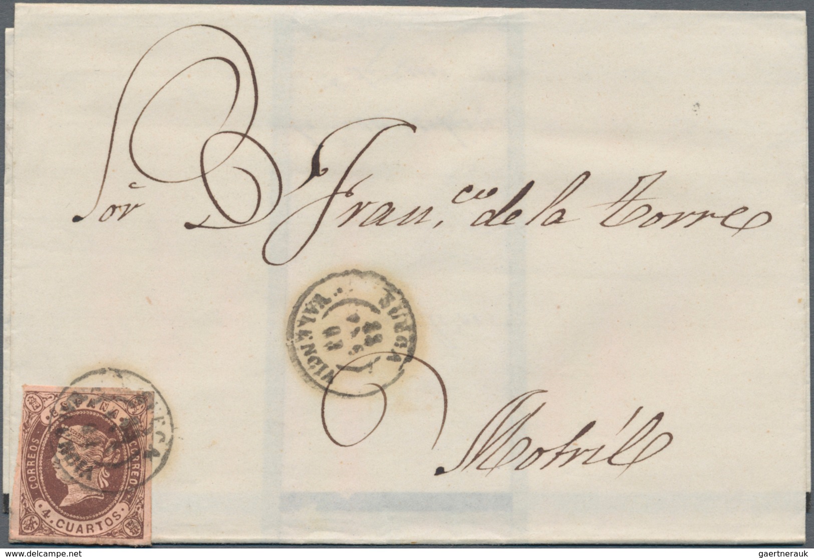 Spanien: 1857/1875, 37 Domestic Letters, All Franked And In Clean Condition. - Cartas & Documentos