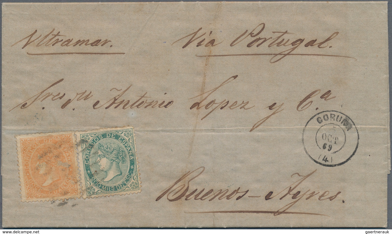 Spanien: 1868/1940's: Mixed Group Of 10 Interesting Items (the Spain Part Of An Estate), With 1868 C - Briefe U. Dokumente