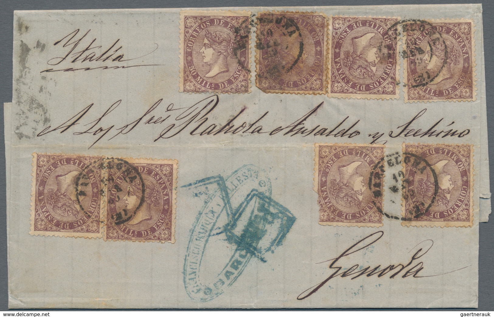 Spanien: 1868/1975 (ca.), sophisticated lot of ca. 110 covers sent from different Spanish locations,