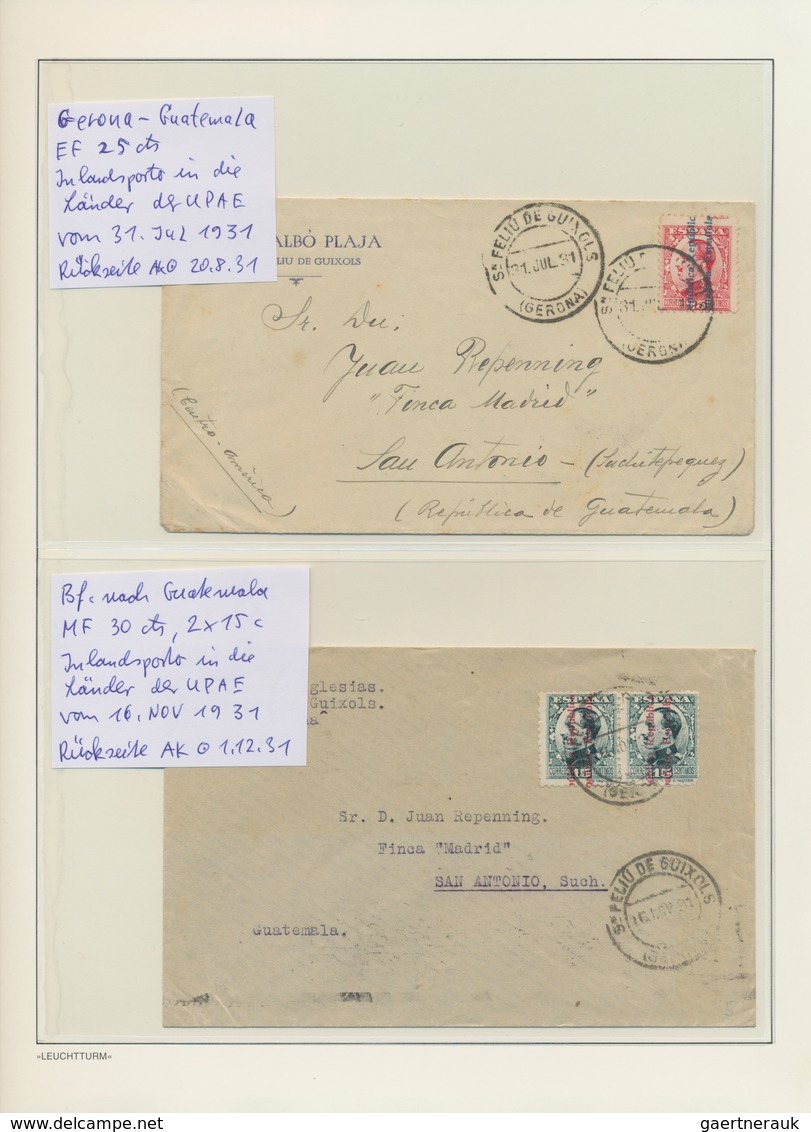 Spanien: 1904/1957, Mainly 1930s, Collection Of 38 Cover/cards With Philatelic And Commercial Covers - Brieven En Documenten