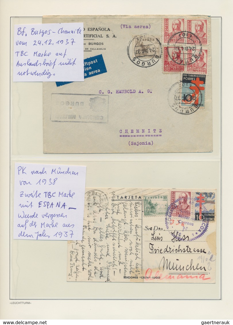 Spanien: 1904/1957, Mainly 1930s, Collection Of 38 Cover/cards With Philatelic And Commercial Covers - Cartas & Documentos