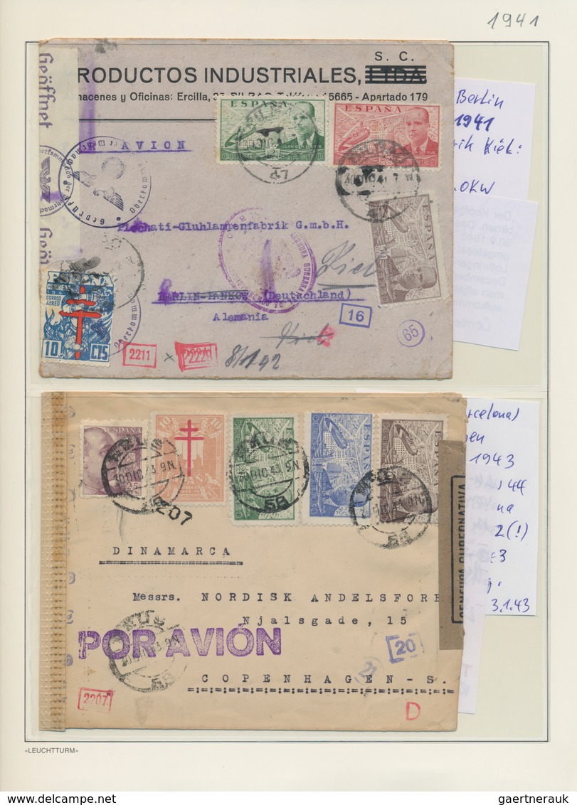 Spanien: 1904/1957, Mainly 1930s, Collection Of 38 Cover/cards With Philatelic And Commercial Covers - Briefe U. Dokumente
