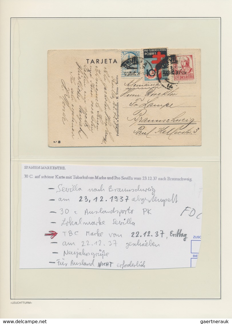 Spanien: 1904/1957, Mainly 1930s, Collection Of 38 Cover/cards With Philatelic And Commercial Covers - Brieven En Documenten