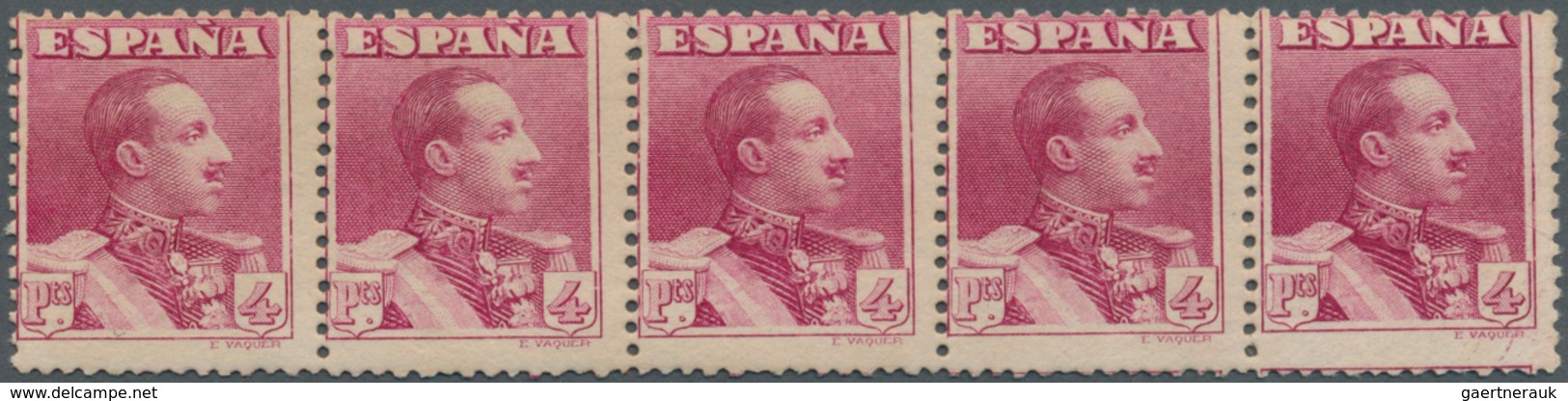 Spanien: 1925, King Alfonso XIII. 4pta. Lilac-carmine In A Lot With About 60 Stamps With Many Pairs - Covers & Documents