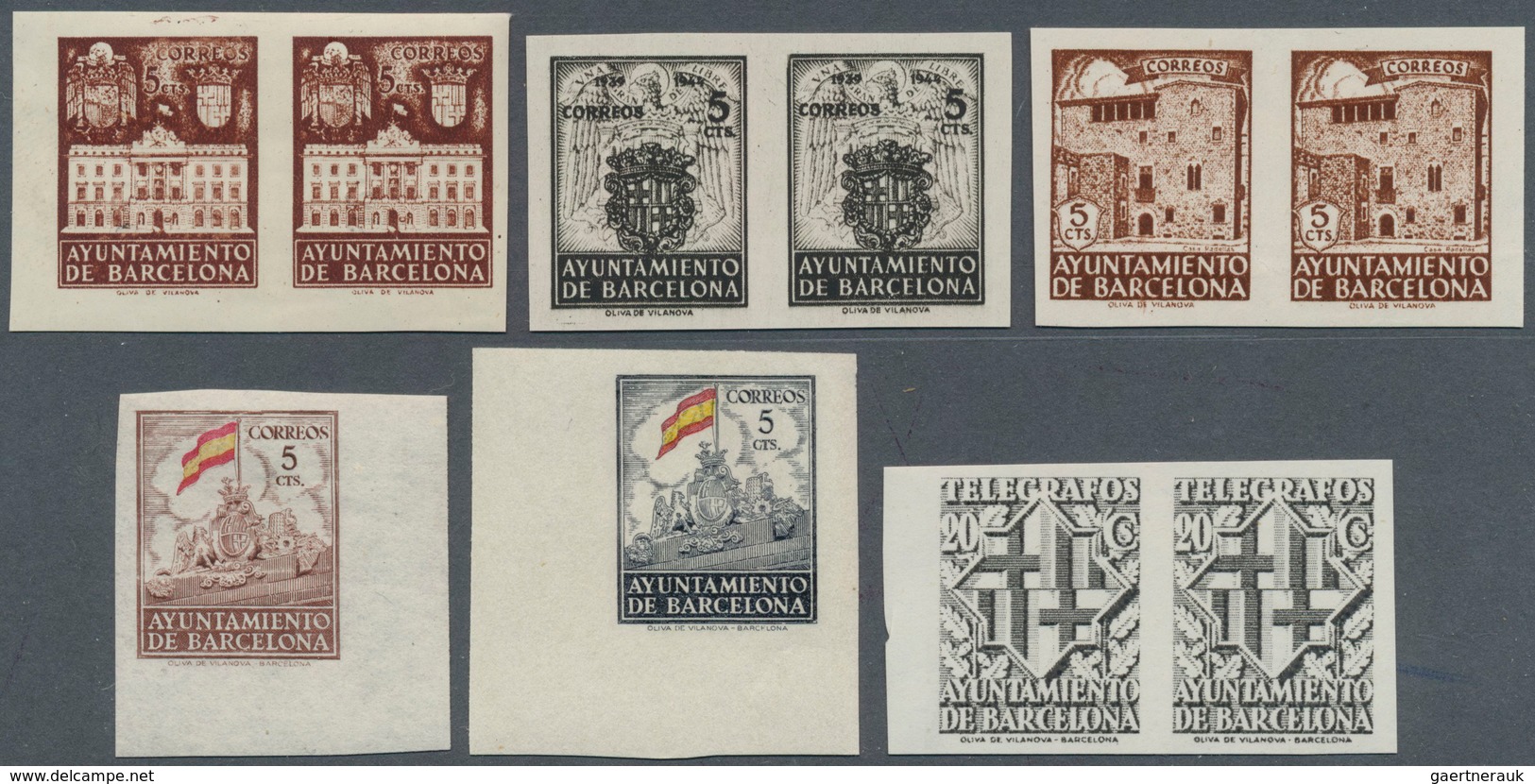 Spanien: 1930/1944 (ca.), Accumulation With Several Better And Unusual Issues Incl. Imperforate Stam - Briefe U. Dokumente