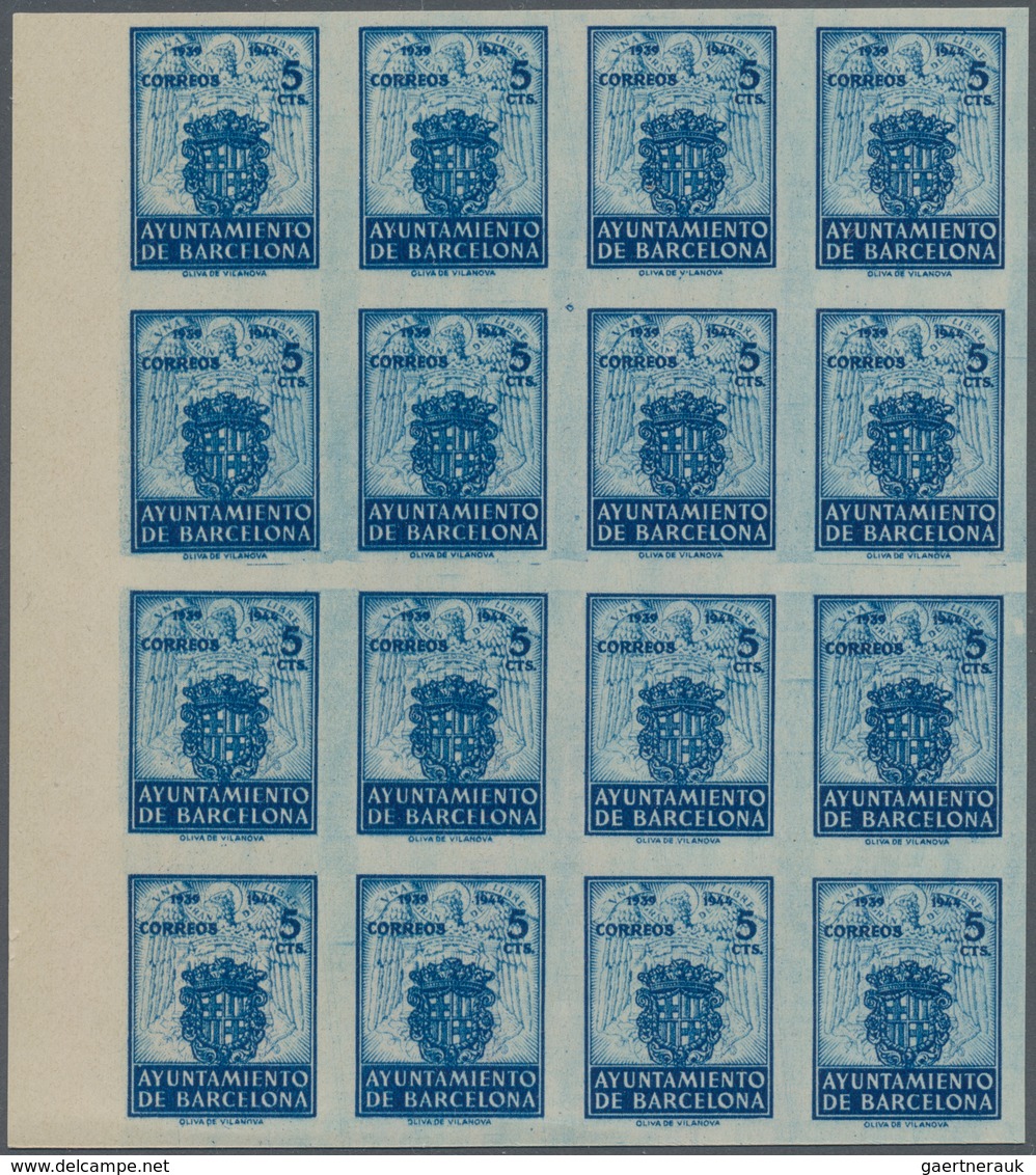 Spanien: 1930/1945 (ca.), unusual large accumulation BACK OF THE BOOK ISSUES mostly on stockcards in