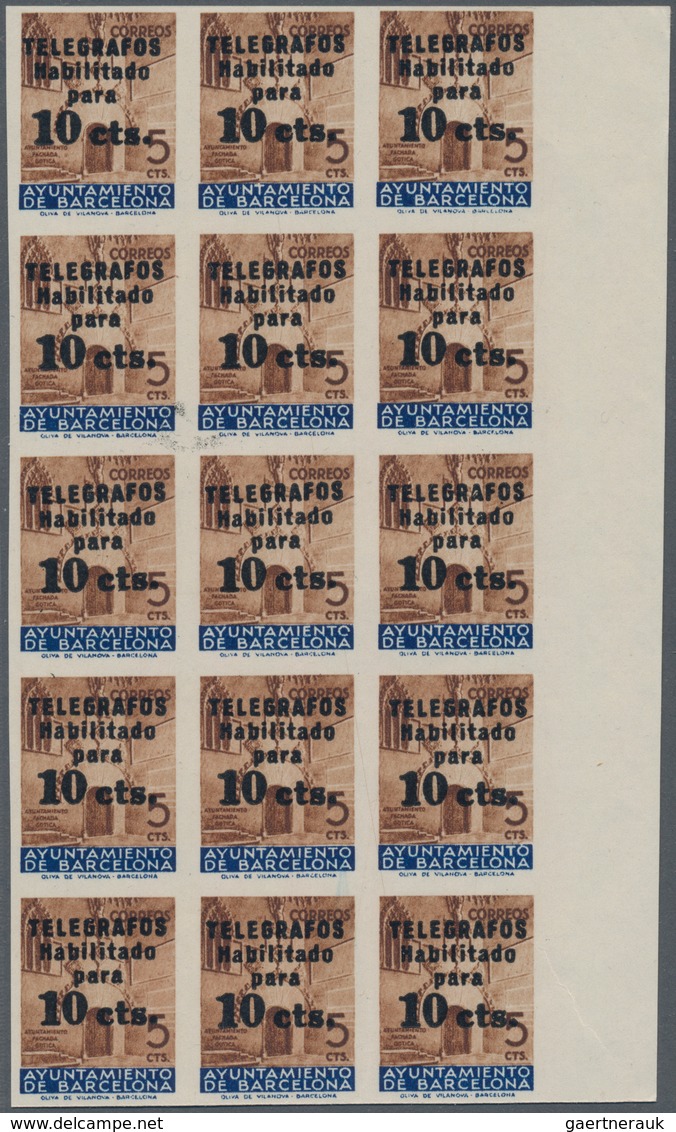 Spanien: 1930/1945 (ca.), unusual large accumulation BACK OF THE BOOK ISSUES mostly on stockcards in