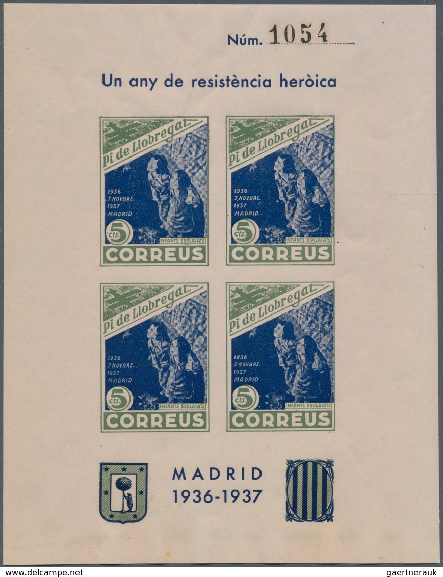 Spanien: 1930/1945 (ca.), unusual large accumulation BACK OF THE BOOK ISSUES mostly on stockcards in